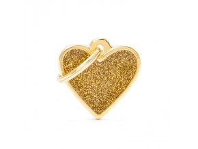 SMALL HEART GLITTER GOLD