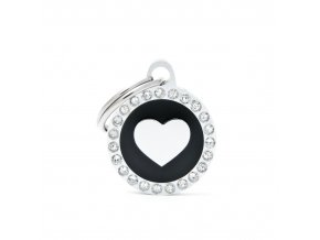 SMALL BLACK CIRCLE HEART GLAM