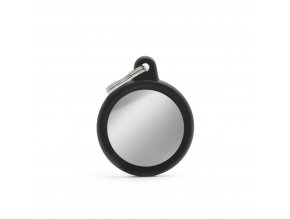 CIRCLE CHROME PLATED BRASS BLACK RUBBER