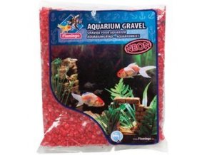 Písek akvarijní Neon červený Flamingo 1 kg, 4 -7 mm