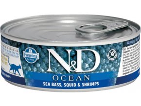 N&D OCEAN Cat konz. Adult Sea Bass & Squid & Shrimps 80 g