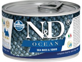N&D OCEAN Dog konz. Adult Sea Bass & Squid Mini 140 g