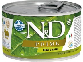 N&D PRIME Dog konz. Wild Boar & Apple Mini 140 g