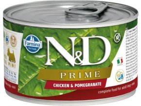 N&D PRIME Dog konz. Adult Chicken & Pomegranate Mini 140 g