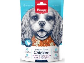 Wanpy Dog Chicken Jerky & Calcium Bone Twists 100 g