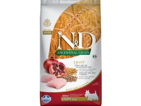 N&D ANCESTRAL GRAIN Dog LG Light-Chicken, Spelt, Oats & Pomegranate Adult Mini 2,5 kg