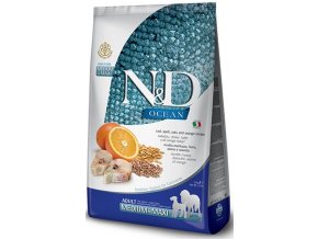 N&D OCEAN Dog GF Cod, Spelt, Oats & Orange Adult Medium & Maxi 2,5 kg