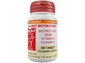 Giom ERA Na srst Biotin FORTE pes a kočka 60 tbl+20%zdarma