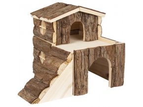 Domek dřevo přírodní House Keldry 25,5x22x20cm Flamingo