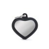 HEART CHROME PLATED BRASS BLACK RUBBER