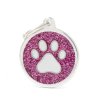 PINK BIG GLITTER CIRCLE WHITE PAW