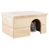 Domek dřevo králík rovná střecha 24 x 18 x 13 cm