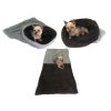 Marysa pelíšek 3v1 pro psy, DE LUXE, šedý/tmavě šedý, velikost XL