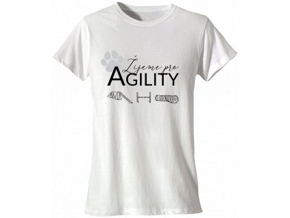 tricko agility bile pro pejskare