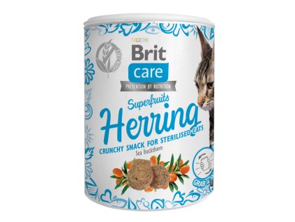 207244 2 brit care cat snack superfruits herring 100g
