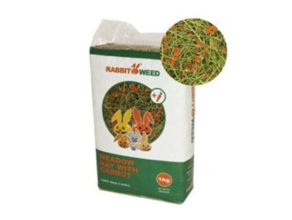 Seno luční s mrkví RabbitWeed 1kg 40l