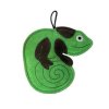 Hračka pes LEATHER CHAMELEON kůže,zelená 16cm Kiwi
