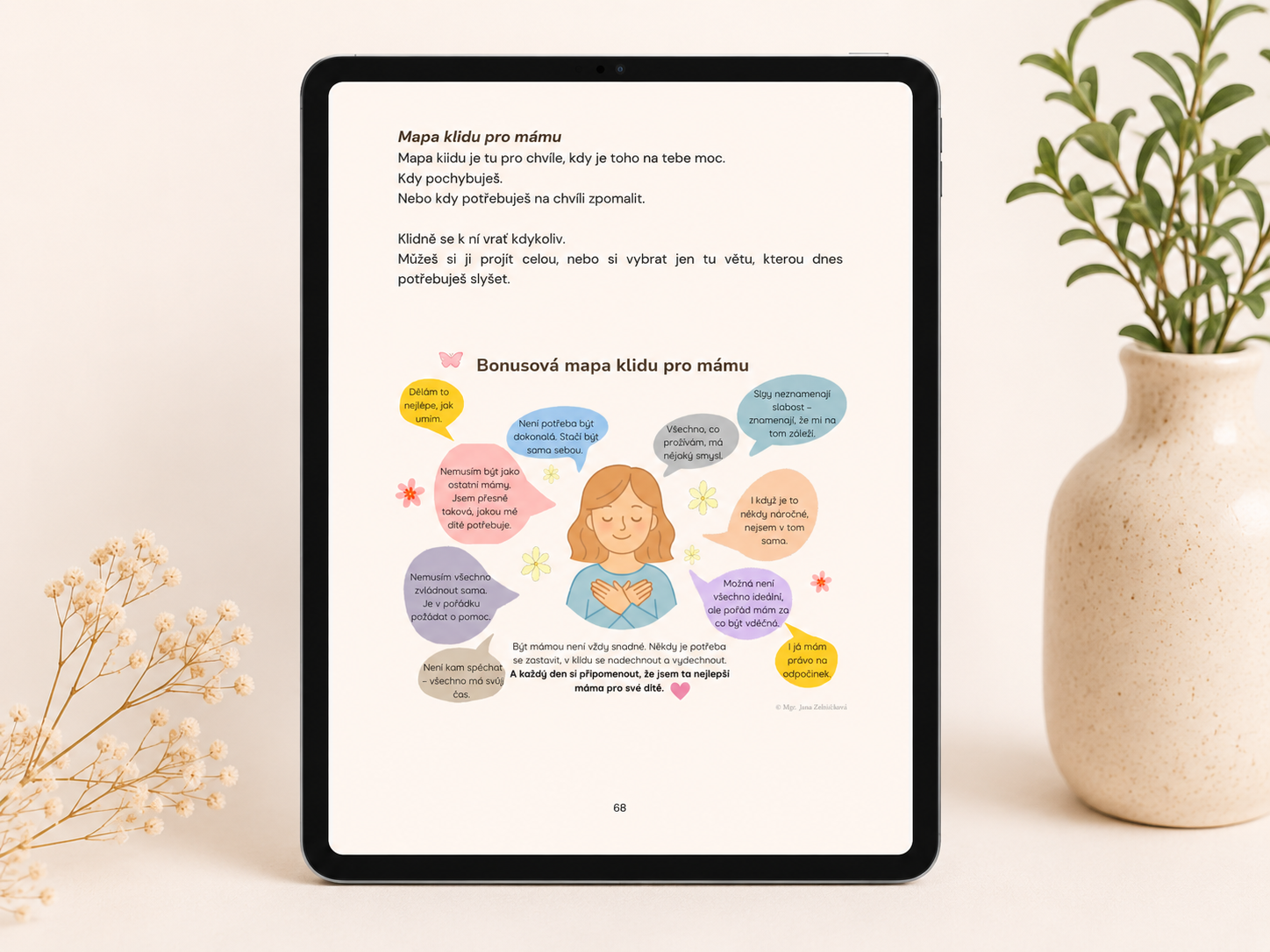 Ukázka bonusové stránky z e-booku Klidné dny s miminkem