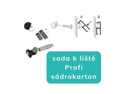 Nielsen Gallery Profi - sádrokarton Montážní sada pro závěsnou lištu