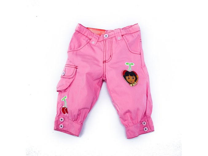 Dívčí dětské tříčtvrteční kalhoty Dora růžové 2-8 let