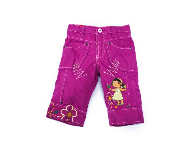 Dívčí tříčtvrteční kalhoty Dora vínové 4-8 let