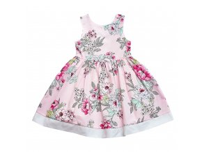 Dětské dívčí šaty s květy růžové