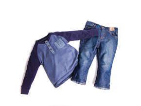 Dětský  komplet modré tričko džíny 1-4 roky