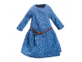 Dívčí modré šaty tunika s páskem 1 - 3 roky
