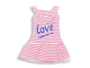 Šaty červené proužky Love 4-6 let