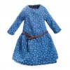Dívčí modré šaty tunika s páskem 1 - 3 roky