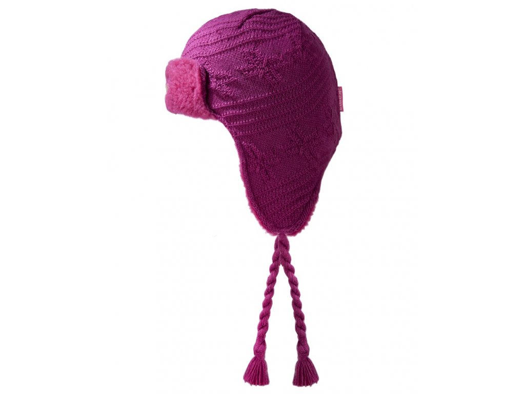 Dětská pletená čepice růžová