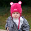 Dětská fleecová čepice růžová