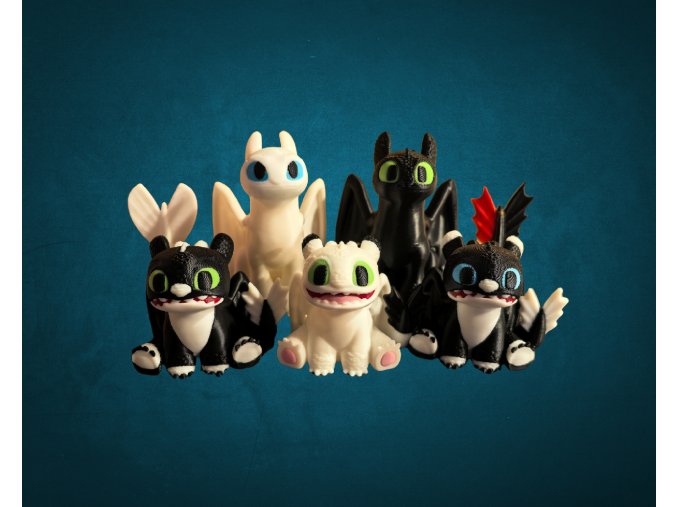 Set dráčku 5ks Rodina / Jak vycvičit draka