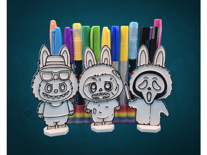 Halloweenské Labubu 3d omalovánky 3ks