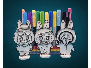 Halloweenské Labubu 3d omalovánky 3ks