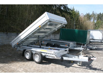 Třístranný sklápěcí přívěs TIPPER 3 B2 3500 kg 4100x2100x350 mm, Elektrická pumpa