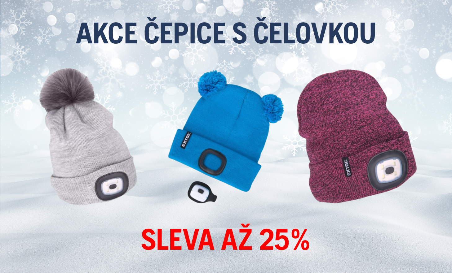 Čepice s čelovkou.