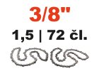 Pilové řetězy 3/8" 1,5 mm, 72 článků