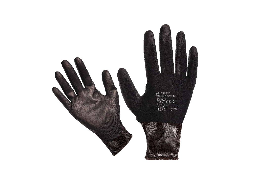 Pracovní rukavice ČERVA BUNTING BLACK (nylon, PU dlaň)