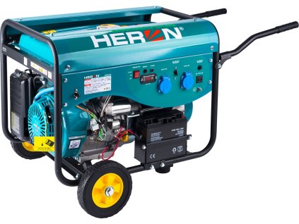 Elektrocentrála HERON benzínová 7,0kW/15HP, pro svařování, podvozek