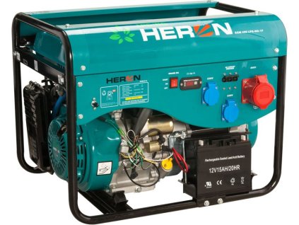 Elektrocentrála HERON benzínová a plynová (LGP/NG) 13HP/5,5kW (400V) 2x2kW (230V), elektrický start
