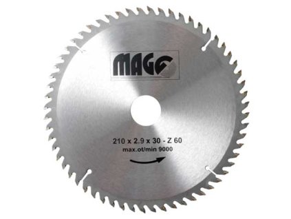 Pilový kotouč na dřevo MAGG 210x2,9x30-Z60 - střídavě šikmé