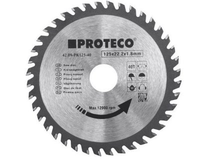 Pilový kotouč do úhlové brusky PROTECO SK 125x1.8x22,2 40z