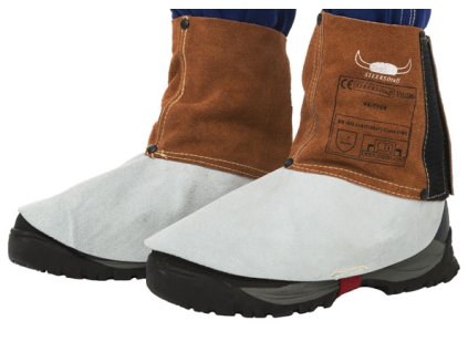 Svářečské kožené kamaše WELDAS Lava Brown s elastickým řemínkem