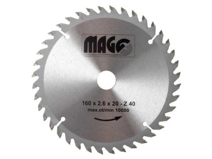 Pilový kotouč na dřevo MAGG 160x2,6x20-Z40 - střídavě šikmé