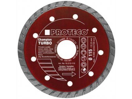 Diamantový kotouč PROTECO 115 mm segment TURBO CHAMPION