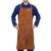 Kovářská zástěra s laclem WELDAS Lava Brown 107x60cm (trvanlivá hovězí štípenka)