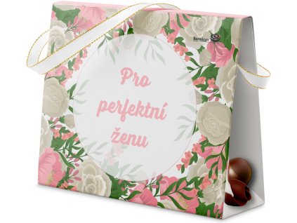 10069 Kabelka Pro perfektní ženu 150g mléčné čokoládové pralinky plněné lískooříškovým krémem 150g stiny