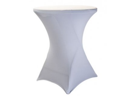 Bílý elastický ubrus na koktejlový stůl