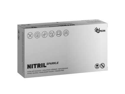 Nitril SPARKLE stříbrné